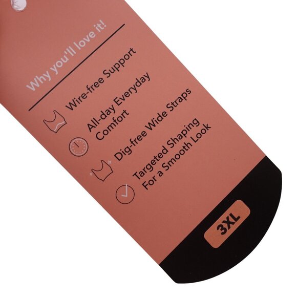 NWT Shapermint Truekind Hook & Eye Wireless Bra Sz 3XL White Medium Compression - Picture 6 of 9